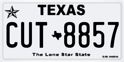TX license plate CUT8857