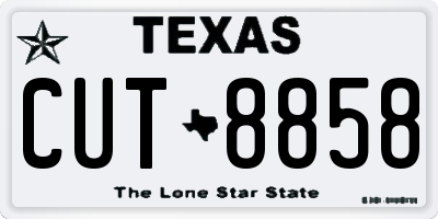 TX license plate CUT8858