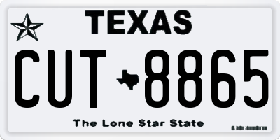TX license plate CUT8865