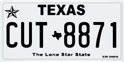 TX license plate CUT8871