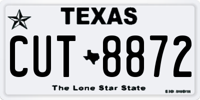 TX license plate CUT8872