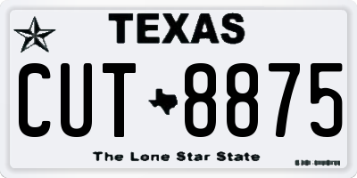TX license plate CUT8875