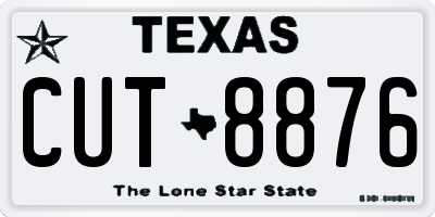 TX license plate CUT8876