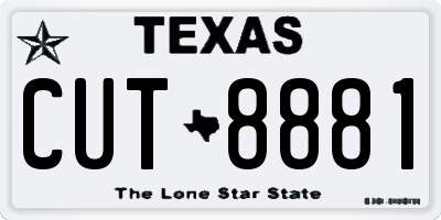 TX license plate CUT8881