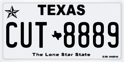 TX license plate CUT8889
