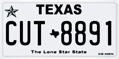 TX license plate CUT8891