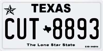 TX license plate CUT8893