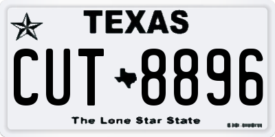 TX license plate CUT8896