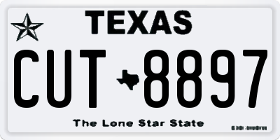 TX license plate CUT8897