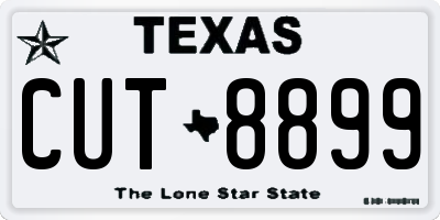 TX license plate CUT8899