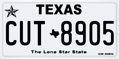 TX license plate CUT8905
