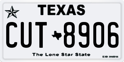 TX license plate CUT8906