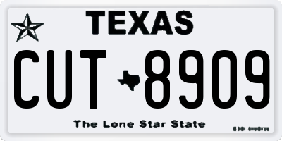 TX license plate CUT8909