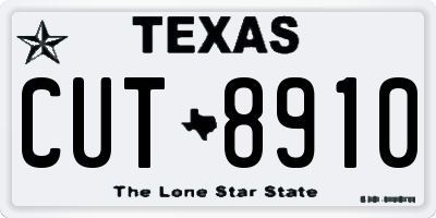 TX license plate CUT8910