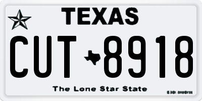 TX license plate CUT8918