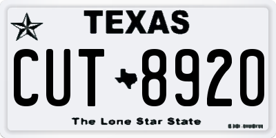 TX license plate CUT8920
