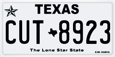 TX license plate CUT8923