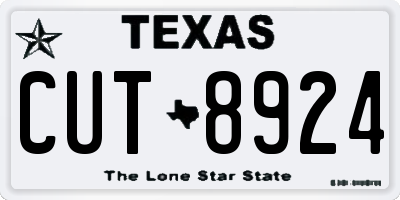 TX license plate CUT8924