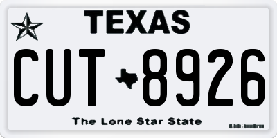 TX license plate CUT8926