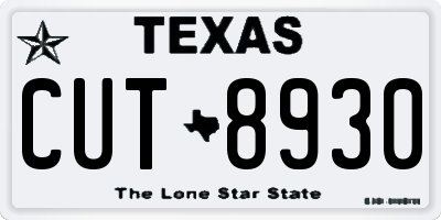 TX license plate CUT8930