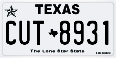 TX license plate CUT8931