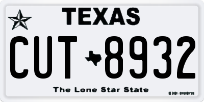 TX license plate CUT8932