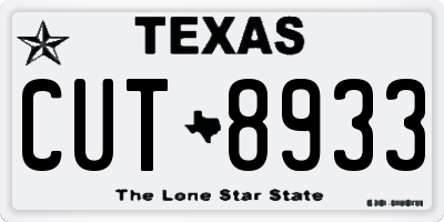 TX license plate CUT8933