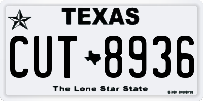 TX license plate CUT8936