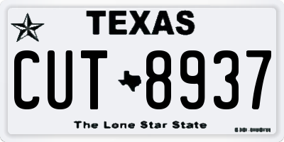 TX license plate CUT8937