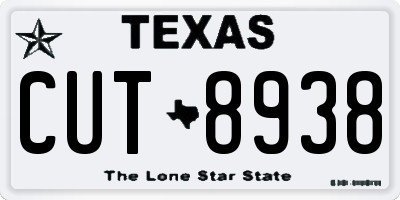 TX license plate CUT8938