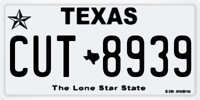 TX license plate CUT8939