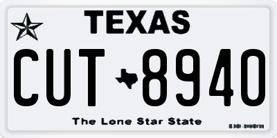 TX license plate CUT8940