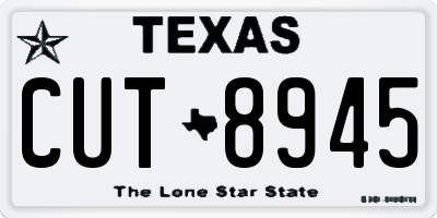 TX license plate CUT8945