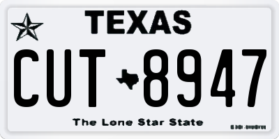 TX license plate CUT8947