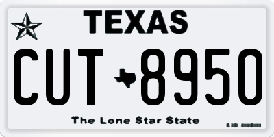 TX license plate CUT8950