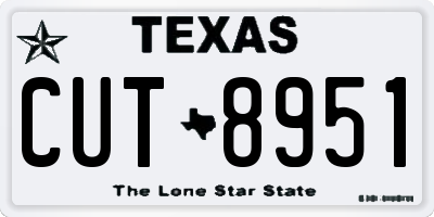TX license plate CUT8951