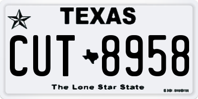 TX license plate CUT8958