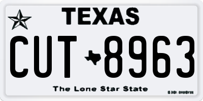 TX license plate CUT8963
