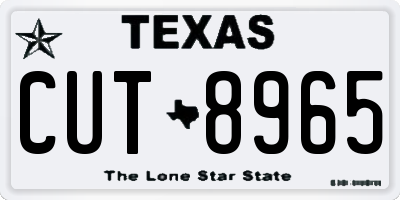 TX license plate CUT8965