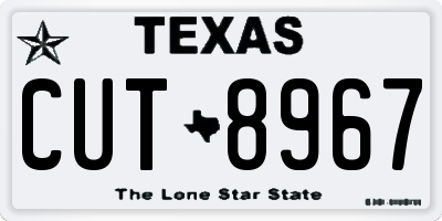 TX license plate CUT8967