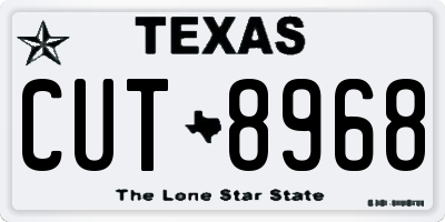 TX license plate CUT8968
