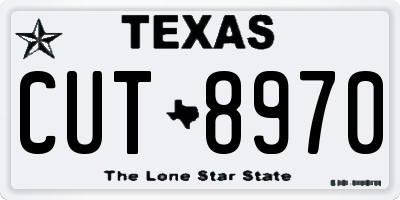 TX license plate CUT8970