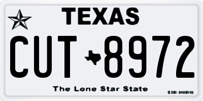 TX license plate CUT8972