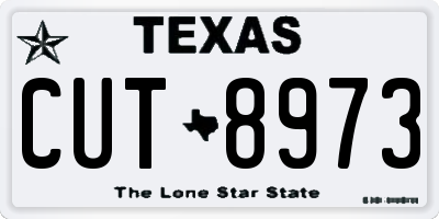 TX license plate CUT8973