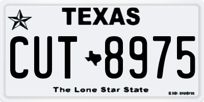 TX license plate CUT8975