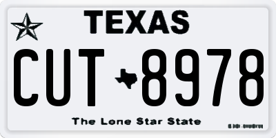 TX license plate CUT8978