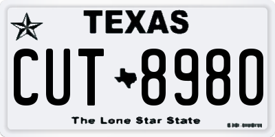 TX license plate CUT8980