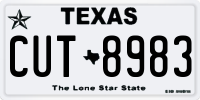 TX license plate CUT8983