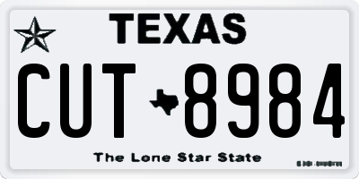 TX license plate CUT8984