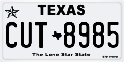 TX license plate CUT8985